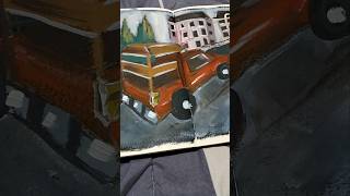 Travel Sketchbook Moleskine: Streetfood & Flyover #moleskine #goldenartistcolors #acrylicpainting