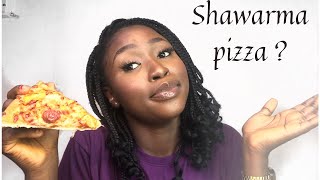 MUKBANG| Is it actually shawarma pizza??🤷🏽‍♀️🍕| Dominos shawarma pizza review.