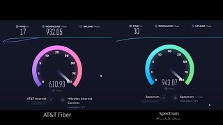 AT&T Fiber VS Spectrum Gigabit Speed Test Comparison [ HD 1080p 4k ] ( Publish Posted Year - 2022 )