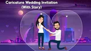 Caricature Wedding Invitation Video with Story // Animation Wedding Invite // ShubhVivaah