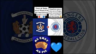 Kilmarnock v Rangers 🔴⚪🔵 #rangersfc #rfc #matchday #sunday #pie #subscribe #footballshorts #fyp #lol