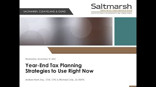 WEBINAR: Year-End Tax Planning Strategies to Use Right Now