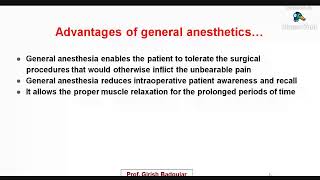 General anesthetics: Part 2: Classification