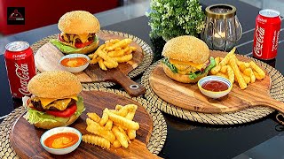 Easy Homemade Hamburger or Burger - Juicy & tender-  طرز تهیه برگر خانگی بی نهایت آب دار و خوشمزه