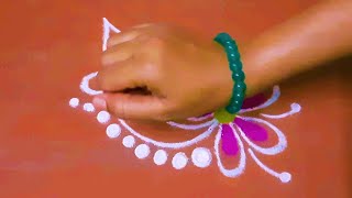 झटपट काढता येईल अशी सुंदर रांगोळी। traditional rangoli design। daily rangoli design। small rangoli