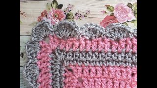 CROCHET GRANNY SQUARE BORDER: EASY