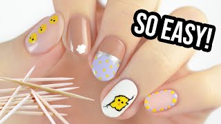 Easter Nail Art For Beginners Using A TOOTHPICK!