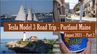 FIRST Tesla Road Trip - 24 hours in Portland Maine / Old Port / Cruise / Supercharging  - Part 2