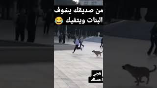 من صديقك يشوف بنت ويضل يتفيك 😂