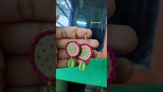 How to make cotton thread earrings😱#diy #trending #easy #youtubeshorts #shorts #music #new #tutorial