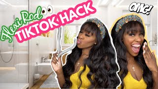 FLEXI RODS ON STRAIGHT HAIR | No Product | TESTING VIRAL TIKTOK HACK | #tiktokhack #flexirods