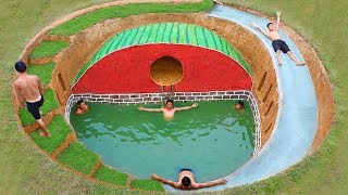 How To Build Underground Swimming Pool Water Slide Around Secret Underground Watermelon House