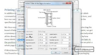 Printing Labels In Word 2010