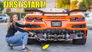 First Start on World's First Twin Turbo 2023 Corvette Z06 *9K RPM SCREAMS*