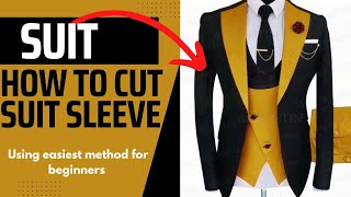 cutting suit sleeve | two pieces suit sleeve for beginners #jacket #suit