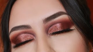 FALL MAKEUP TUTORIAL | CRANBERRY GLITTER CUT CREASE MAKEUP| YvettesMakeup