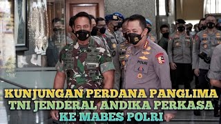 Panglima TNI Jenderal Andika Perkasa Sambangi Mabes Polri, Di Sambut Kapolri Listyo Sigit Prabowo