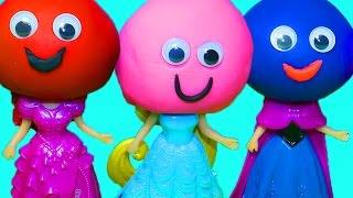 Куклы Принцессы Диснея Шарики из пластилина Плей до Play Doh Учим цвета Поем песню Семья пальчиков