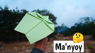 Membuat pesawat manyoy bisa terbang, Kerajinan dari kertas lipat, origami pesawat, origami airplane