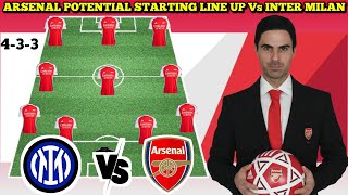 🚨 ARSENAL VS INTER MILAN 🔥 ARSENAL POTENTIAL LINE UP VS INTER || UEFA CHAMPIONS LEAGUE 2024/2025🔥