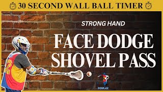 Face Dodge Shovel Pass | Strong Hand | 30 Seconds | No Coaching | POWLAX Lacrosse Wall Ball Wizardry