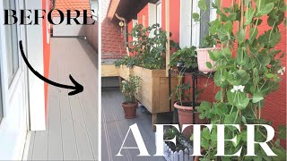 WE TRANSFORMED OUR BALCONY | becoming more self sufficient in Germany with a small vegetable garden!