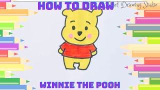 How to draw winnie the pooh- Easy beginners winnie the pooh drawing 🧸