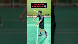 How to do a Deceptive Flick Serve 🌀#badmintondeception #badmintontrickshot #badmintonservice