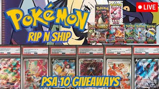 LIVE Pokemon RIP N SHIP! Hidden Fates & PSA 10 GIVEAWAYS!