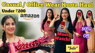 Amazon Kurta Haul Under Rs. 200 😍 Kurti Haul |😱Upto 80% Off😱 Affordable Kurta on Sale  #amazon