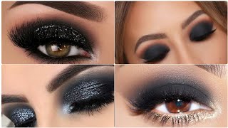 Black 🖤 smoky eye makeup|classic black smoky eye|