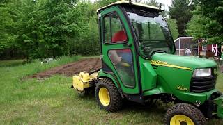 John Deere X585: Part 2 tilling the garden