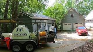 How i clean a metal roof after pollen season with gas roof pump in action