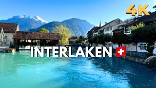 INTERLAKEN SWITZERLAND 🇨🇭 Amazing Village in the Swiss Alps Walking Tour 4 K HDR