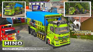 MOD V2 HINO DUMP TI UPDATE KALIMANTAN 🎉 SINGGAH MEWARUNG MUATAN BATU BARA🤭 || MOD BUSSID