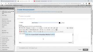 Blackboard Creating an Announcement and Embedding a Video