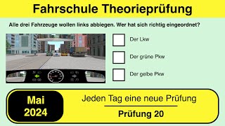 🚘 Führerschein Theorieprüfung Klasse B 🚗 Mai 2024 - Prüfung 20 🎓📚