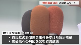 衆議院選挙公示　大分県内3選挙区に10人が立候補