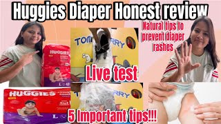 Huggies Diaper Honest review with Live test | Tips to Prevent diaper rashes | Best baby diaper 2024