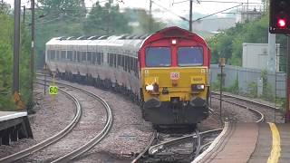 DB 66001 drags 745004 through Stowmarket on 5Q99: 13/06/2019