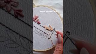 Easy peasy leaves embroidery #embroidery #handembroidery #handmade #stitch #art #alphabet #craft