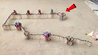 Matchstick Chain Domino Vs Diwali Crackers Amazing Experiment 😱 सोचा नहीं था ऐसा होगा ?