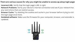 Unable to access ap.setup login page