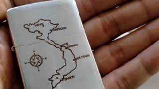 Zippo customized - Vietnam map, year 1969