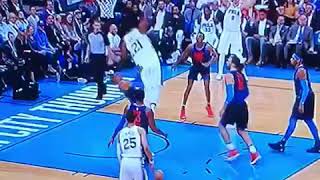 Joel Embiid dunks on Russell Westbrook