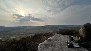 Bivi camping with a view in the Peak District.