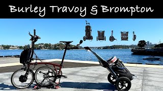 Burley Travoy Trailer Ride on my Brompton Electric #sydney