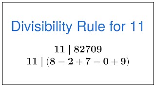 Divisibility Rule for 11