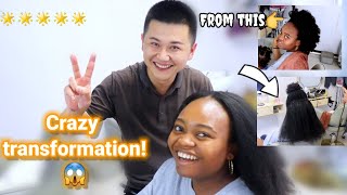 A CHINESE DOES MY 4C AFRICAN HAIR! || Black girl in China 🇨🇳