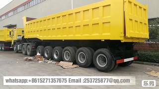 100Ton 6 Axles Dumper Trailers with 3 liftable Axles www.truckinchina.com